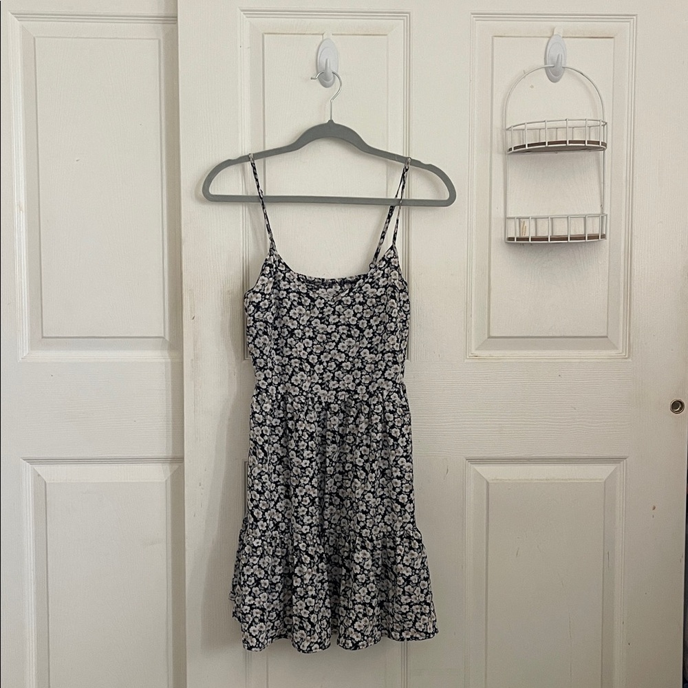SHEIN Black and White Floral Mini Dress